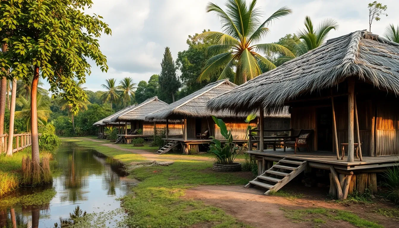 Indigenous community in the Amazon Rainforest practicing sustainable living