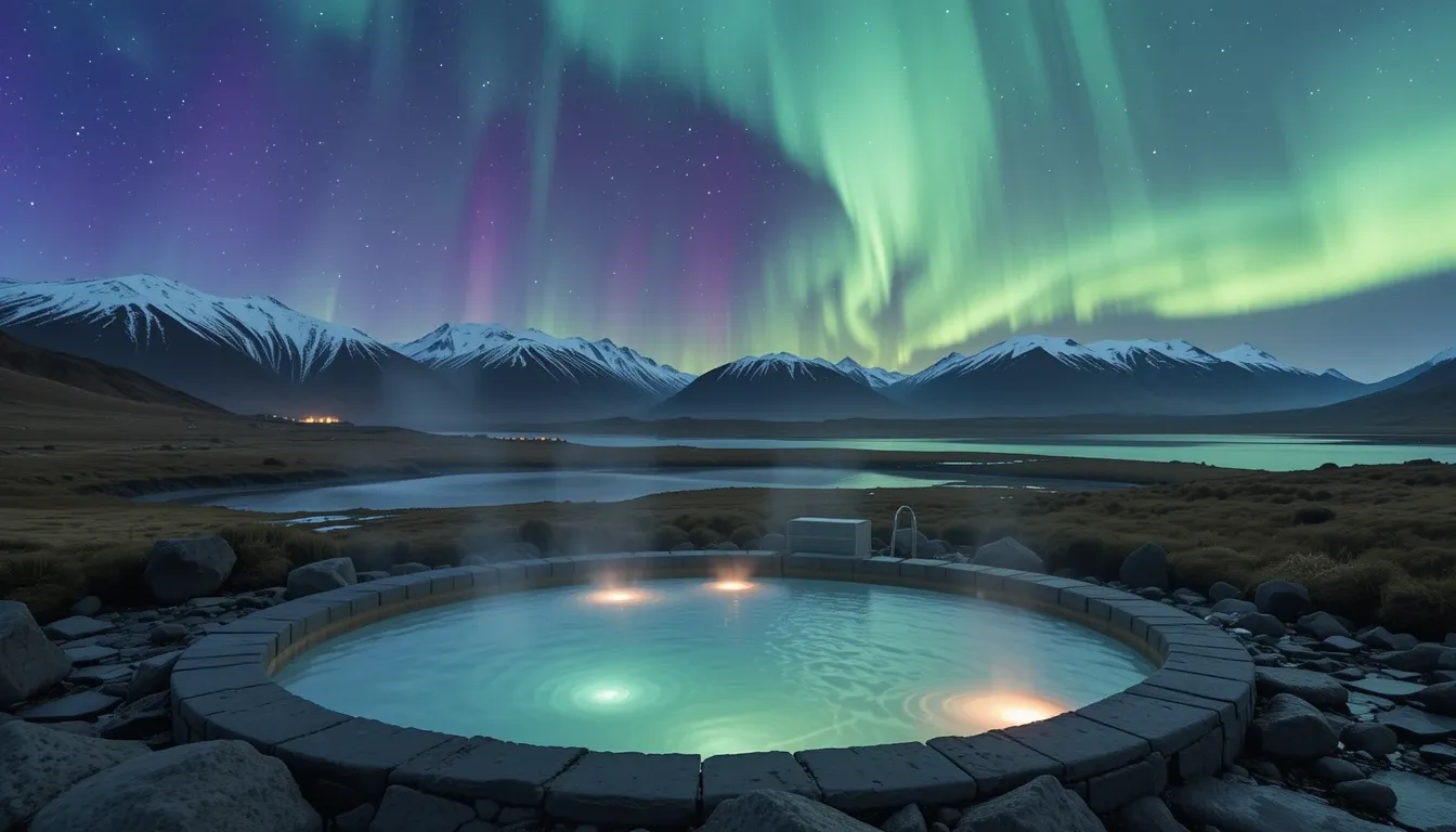 Stress-free travel in Iceland: Northern Lights over geothermal springs