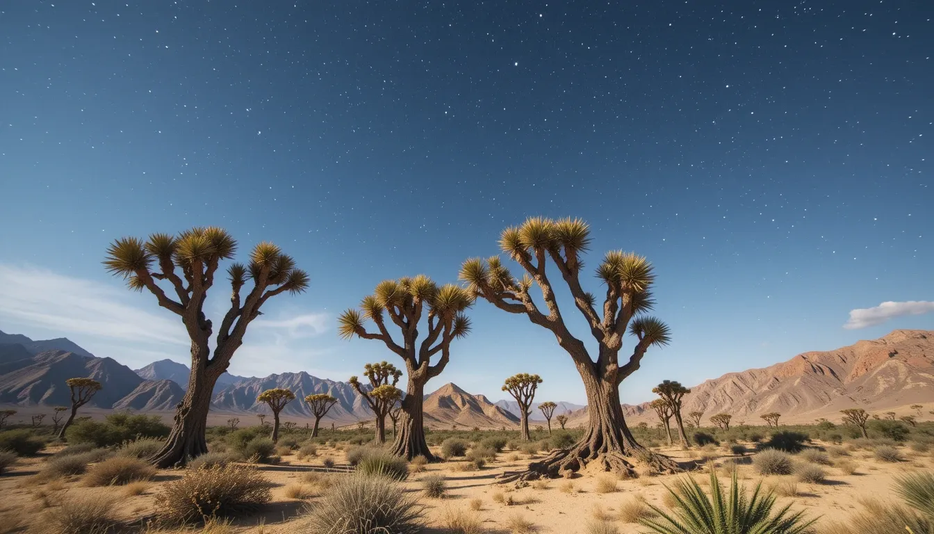 Dragon’s Blood Trees at night on Socotra Island, Yemen – unique flora and alien landscapes