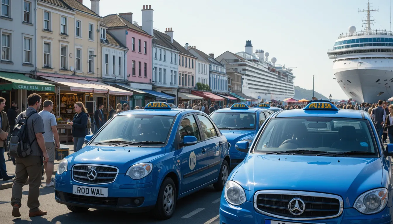 Falmouth cruise port taxi negotiation with certified JUTA drivers