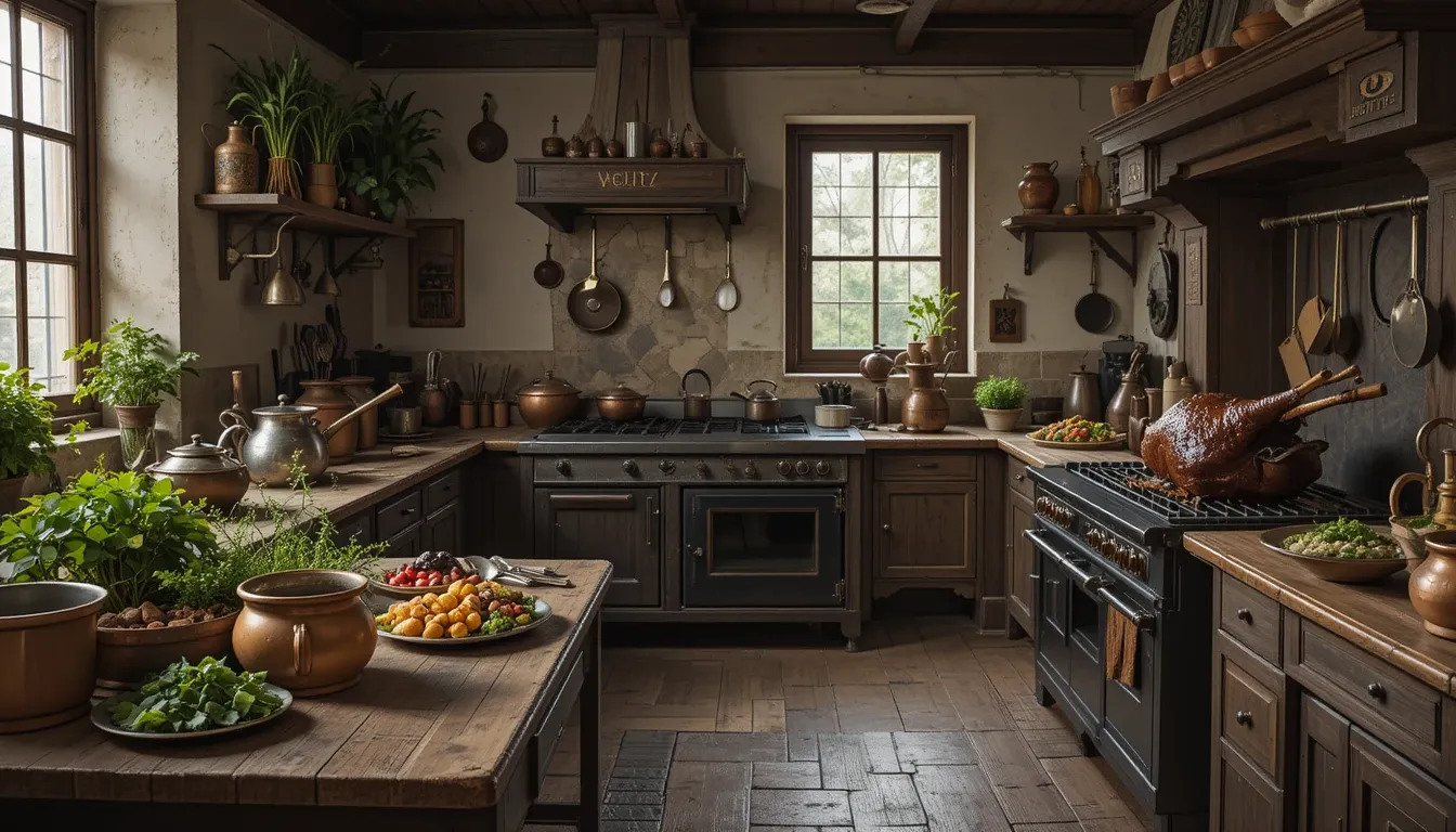 Medieval Bavarian cooking workshop in Rothenburg, Germany