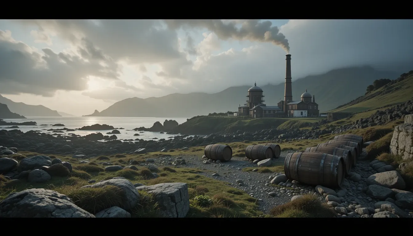Laphroaig Distillery Islay – peaty Scotch whisky aging in oak casks