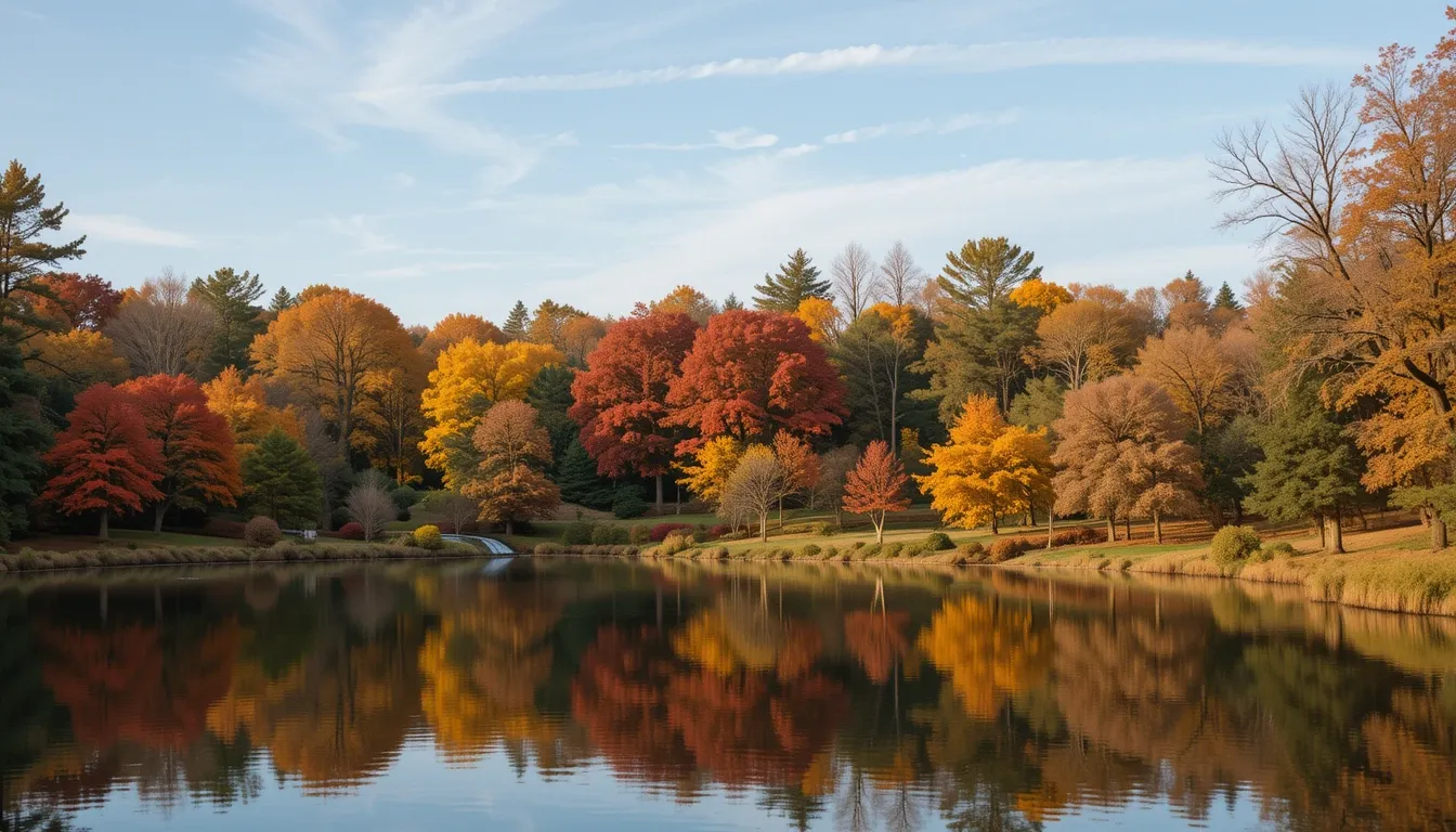 Autumn scenery at Meadowlark Botanical Gardens, Vienna USA