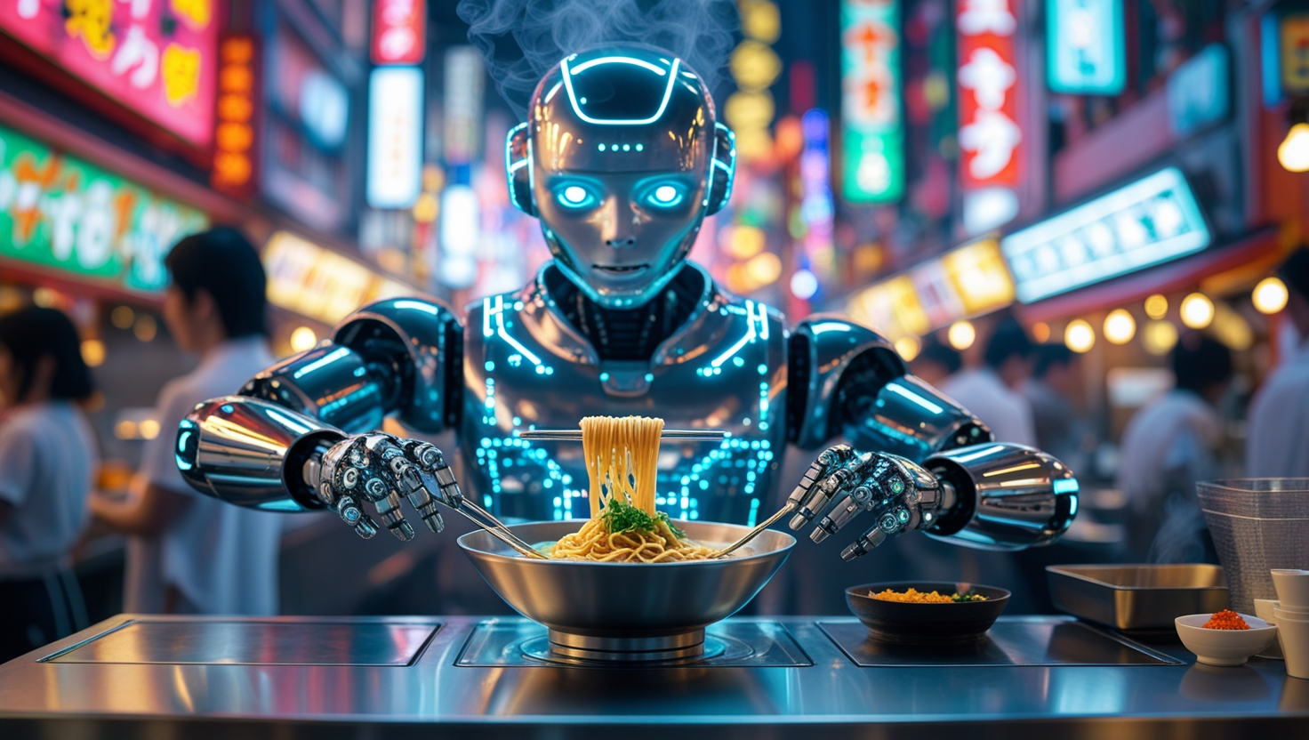 Robot ramen bar in Osaka Japan