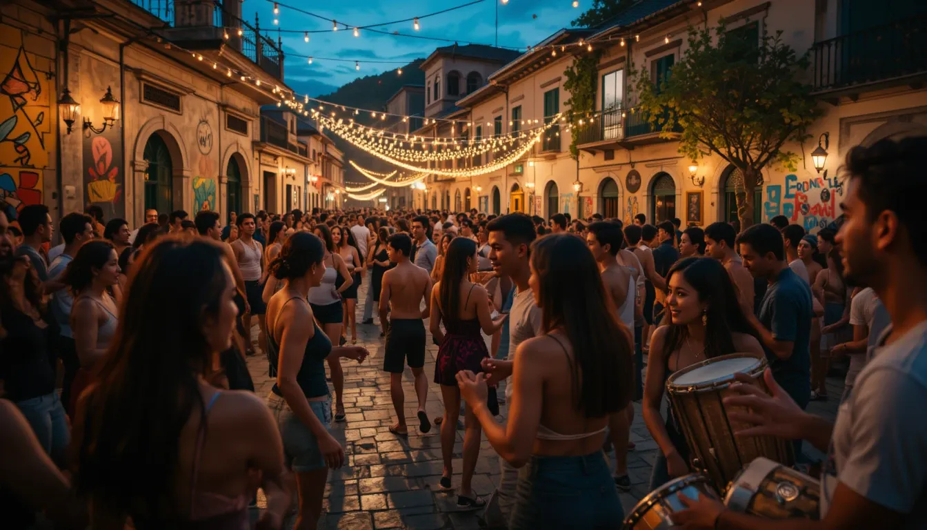 Samba gathering at historic Pedra do Sal in Rio with diverse locals and visitors