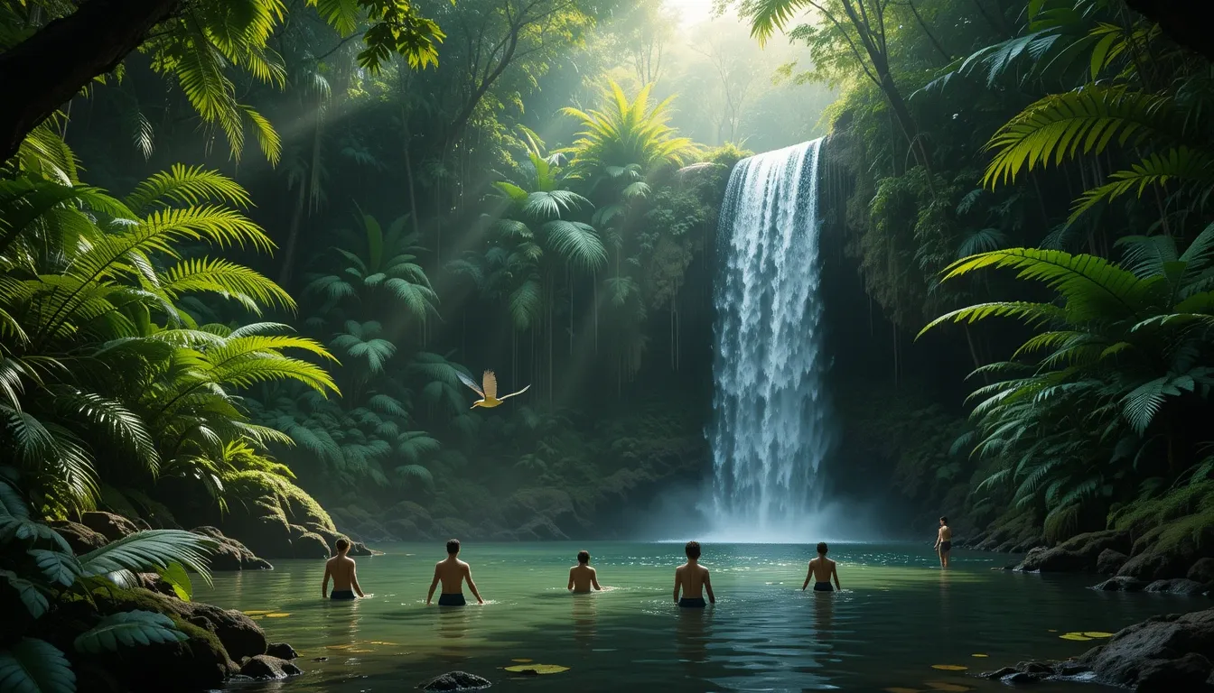 Secret waterfall swimming spot in Rio's Tijuca Forest National Park