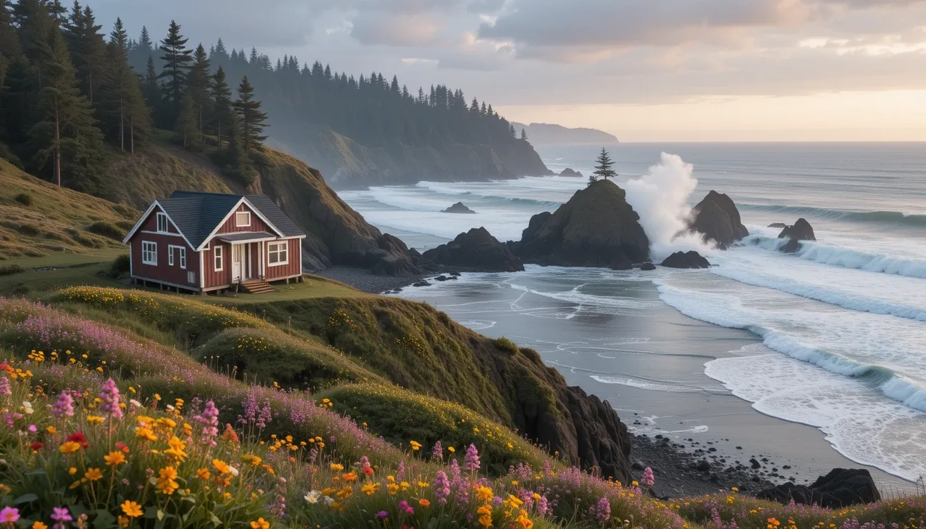 Cozy cabin near Oregon coast with ocean view