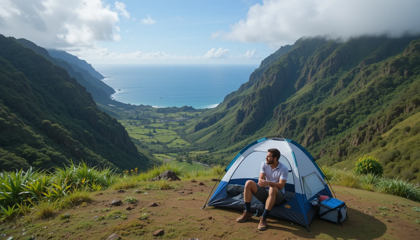 Camping at Pololū Valley Overlook on Big Island, Hawaii