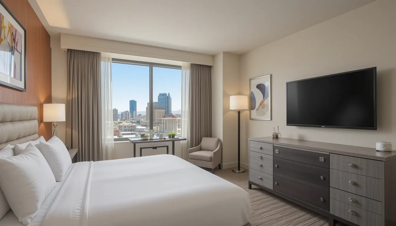 Cozy yet stylish hotel room in Las Vegas offering great value for budget-conscious travelers