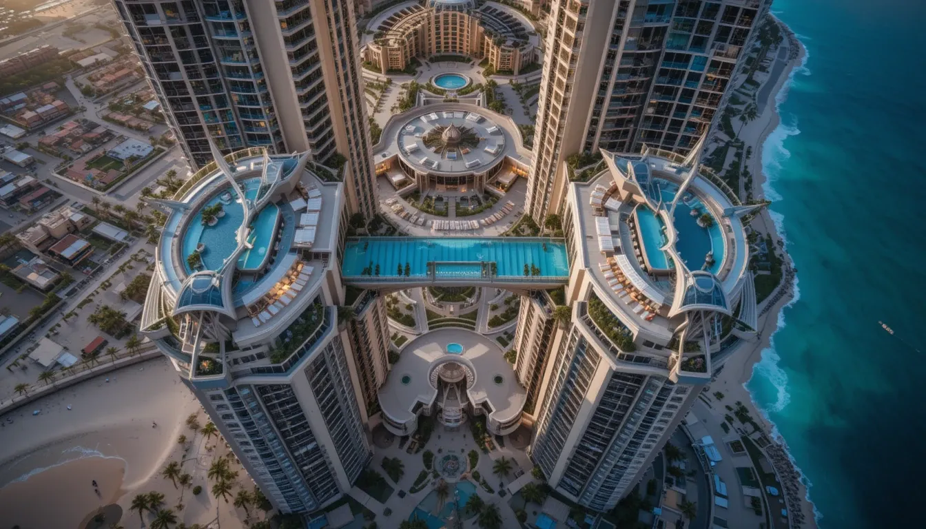 Sky pool villas at Atlantis The Royal Dubai, offering panoramic views of the city